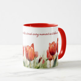 Waterverf Red Tulips Coffee Mok