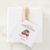 Waterverf Red Van | Kerstcadeaubonnen Bedankjes Labels (In situ)