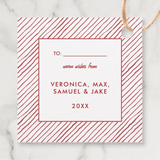 Waterverf Red Van | Kerstcadeaubonnen Bedankjes Labels (Achterkant)