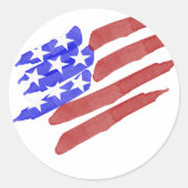 Waterverf Red White Blue American Flag Sticker (Voorkant)