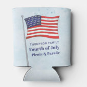 Waterverf Red White Blue Simple American Flag Blikjeskoeler (Achterkant)