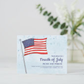 Waterverf Red White Blue Simple American Flag Briefkaart (Staand voorkant)