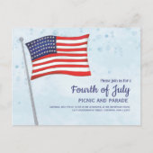 Waterverf Red White Blue Simple American Flag Briefkaart (Voorkant)