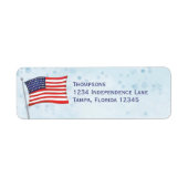 Waterverf Red White Blue Simple American Flag Etiket (Voorkant)