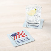 Waterverf Red White Blue Simple American Flag Kartonnen Onderzetters (Insitu)