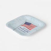 Waterverf Red White Simple Fourth of Juli Papieren Bordje (Gebogen)