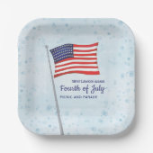 Waterverf Red White Simple Fourth of Juli Papieren Bordje (Voorkant)