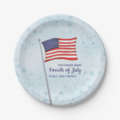 Waterverf Red White Simple Fourth of Juli Papieren Bordje (Voorkant)