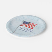 Waterverf Red White Simple Fourth of Juli Papieren Bordje (Gekanteld)