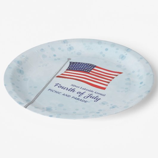 Waterverf Red White Simple Fourth of Juli Papieren Bordje (Gekanteld)