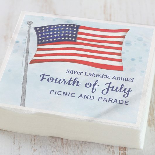 Waterverf Red White Simple Fourth of Juli Servet