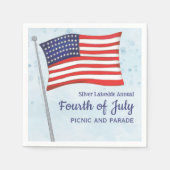 Waterverf Red White Simple Fourth of Juli Servet (Voorkant)