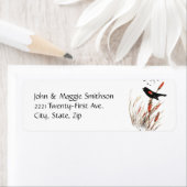 Waterverf Red Wing Blackbird Bird Natuur art Etiket