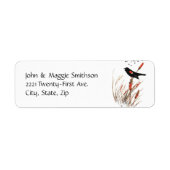 Waterverf Red Wing Blackbird Bird Natuur art Etiket (Voorkant)