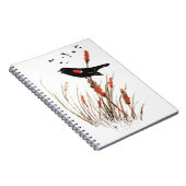 Waterverf Red Wing Blackbird Bird Natuur art Notitieboek (Rechterzijde)