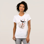 Waterverf Red Wing Blackbird Bird Natuur art T-shirt (Voorkant volledig)