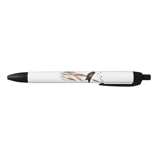 Waterverf Red Wing Blackbird Bird Natuur art Zwarte Inkt Pen (Bodem)