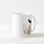 Waterverf Red Winged Blackbird Bird Animal Art Koffiemok (Voorkant rechts)