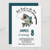 Waterverf Reel in de Fun Gevist Verjaardag Kaart (Voorkant / Achterkant)