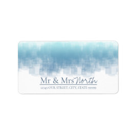 Waterverf Reflectie Mr & Mrs Dusty Blue ID774 Etiket