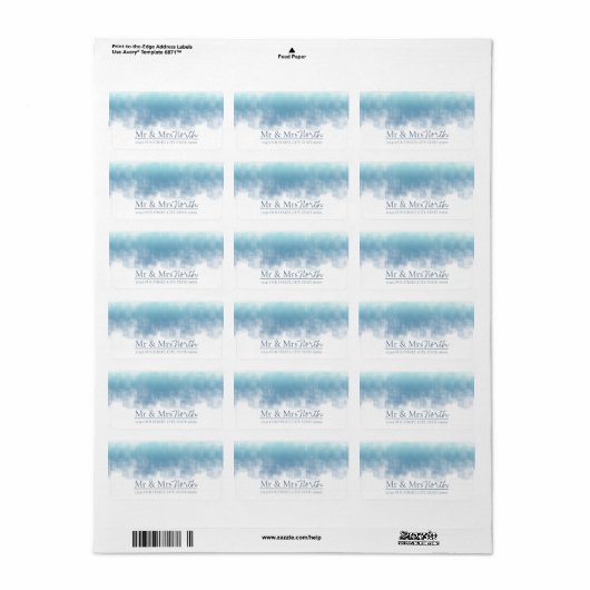 Waterverf Reflectie Mr & Mrs Dusty Blue ID774 Etiket (Full Sheet)