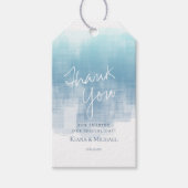 Waterverf Reflecties Bedankt Blauw ID774 Cadeaulabel (Voorkant)