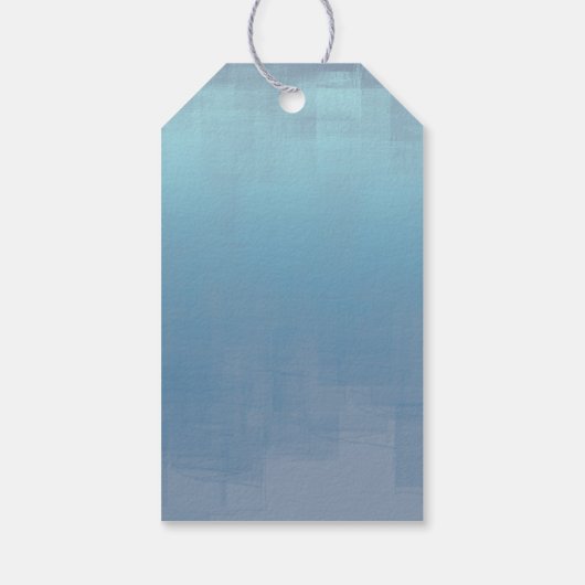 Waterverf Reflecties Bedankt Blauw ID774 Cadeaulabel (Achterkant)