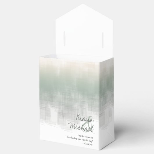 Waterverf Reflecties Bedankt Sage ID774 Bedankdoosjes (Geopend)