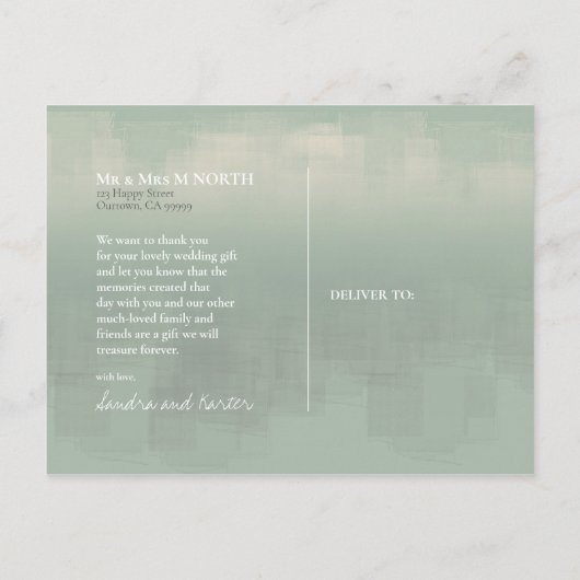 Waterverf Reflecties Bedankt Sage ID774 Briefkaart (Achterkant)