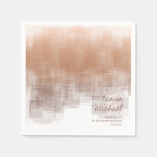 Waterverf Reflecties Dank je wel Clay ID774 Servet (Voorkant)