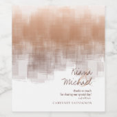 Waterverf Reflecties Dank je wel Clay ID774 Wijn Etiket (Enkel label)