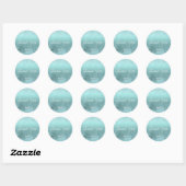 Waterverf Reflecties Dank u Blauwgroen ID774 Ronde Sticker (Vel)