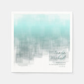 Waterverf Reflecties Dank u Blauwgroen ID774 Servet (Voorkant)