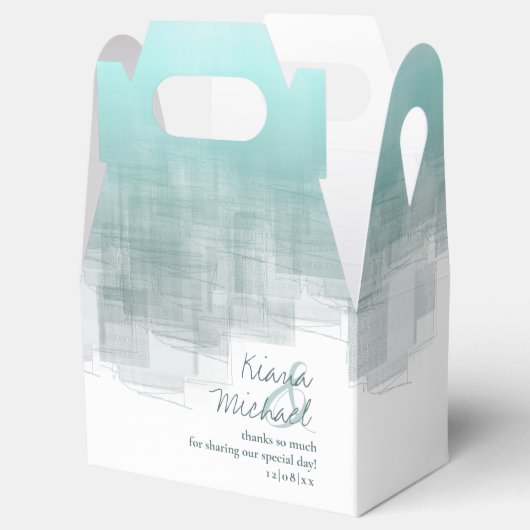 Waterverf Reflecties Dank u Blauwgroen V2 ID774 Bedankdoosjes (Geopend)