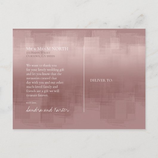 Waterverf Reflecties Dank u Kaneel ID774 Briefkaart (Achterkant)