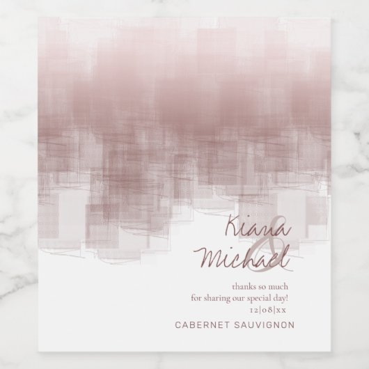 Waterverf Reflecties Dank u Kaneel ID774 Wijn Etiket (Enkel label)