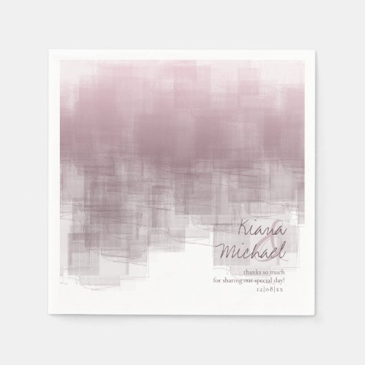 Waterverf Reflecties Dank u Mauve ID774 Servet (Voorkant)