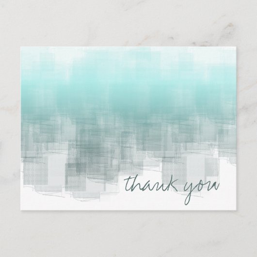 Waterverf Reflecties DankuwelTeal ID774 Briefkaart (Voorkant)