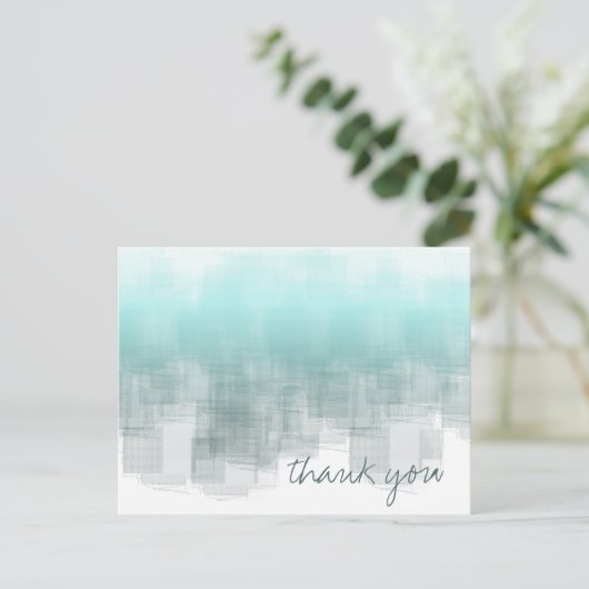 Waterverf Reflecties DankuwelTeal ID774 Briefkaart (Staand voorkant)