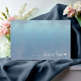 Waterverf reflecties Wedding Dusty Blue ID774 Gastenboek