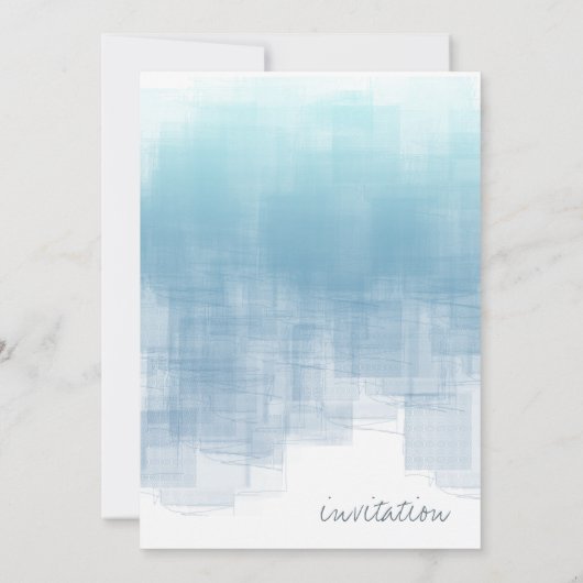 Waterverf reflecties Wedding Dusty Blue ID774 Kaart (Achterkant)
