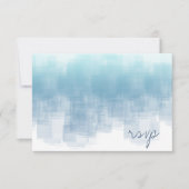 Waterverf reflecties Wedding Dusty Blue ID774 RSVP Kaartje (Voorkant)