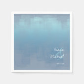 Waterverf reflecties Wedding Dusty Blue ID774 Servet (Voorkant)