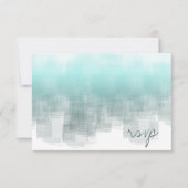 Waterverf Reflections Wedding Blauwgroen ID774 RSVP Kaartje (Voorkant)