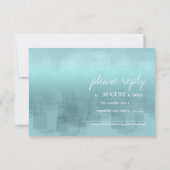 Waterverf Reflections Wedding Blauwgroen ID774 RSVP Kaartje (Achterkant)