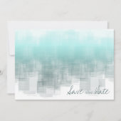 Waterverf Reflections Wedding Blauwgroen ID774 Save The Date (Voorkant)
