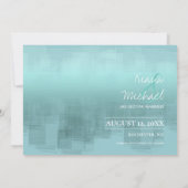 Waterverf Reflections Wedding Blauwgroen ID774 Save The Date (Achterkant)