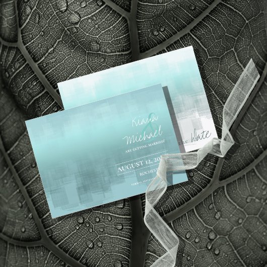 Waterverf Reflections Wedding Blauwgroen ID774 Save The Date