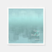 Waterverf Reflections Wedding Blauwgroen ID774 Servet (Voorkant)