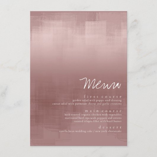 Waterverf Reflections Wedding Cinnamon Roos ID774 Menu (Voorkant)
